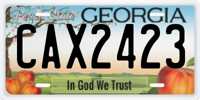 GA license plate CAX2423