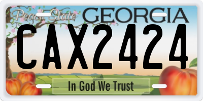 GA license plate CAX2424