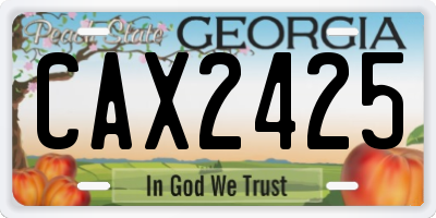 GA license plate CAX2425