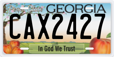 GA license plate CAX2427