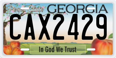 GA license plate CAX2429