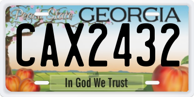 GA license plate CAX2432