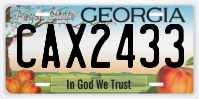 GA license plate CAX2433