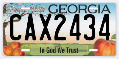 GA license plate CAX2434