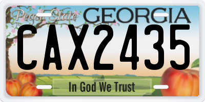 GA license plate CAX2435