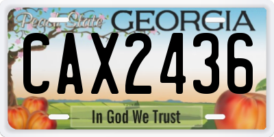 GA license plate CAX2436