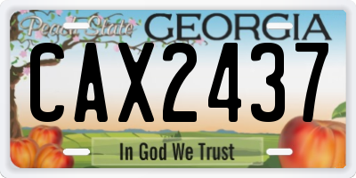 GA license plate CAX2437