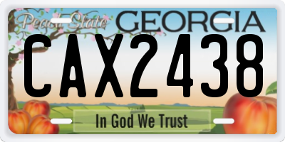 GA license plate CAX2438