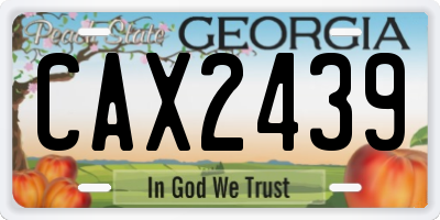 GA license plate CAX2439