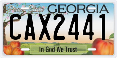 GA license plate CAX2441