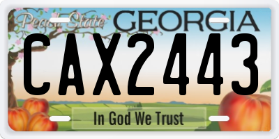 GA license plate CAX2443