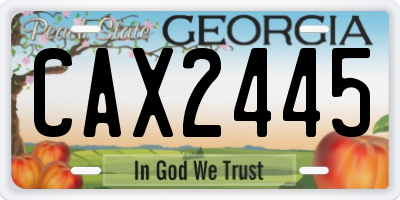 GA license plate CAX2445