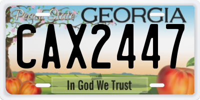 GA license plate CAX2447