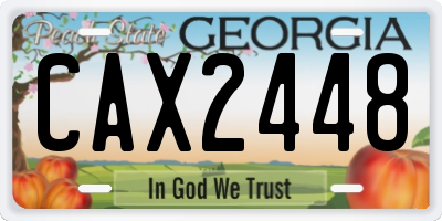 GA license plate CAX2448