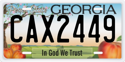 GA license plate CAX2449