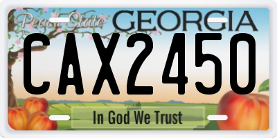 GA license plate CAX2450