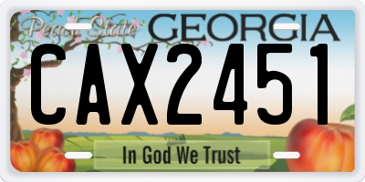 GA license plate CAX2451