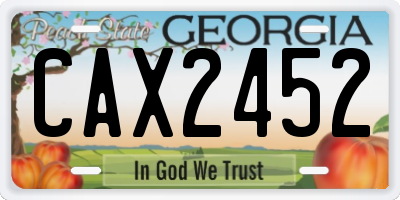 GA license plate CAX2452