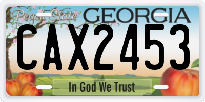 GA license plate CAX2453