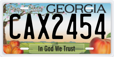 GA license plate CAX2454