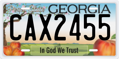 GA license plate CAX2455