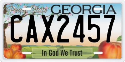 GA license plate CAX2457