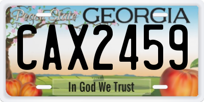 GA license plate CAX2459