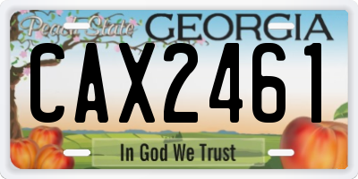 GA license plate CAX2461