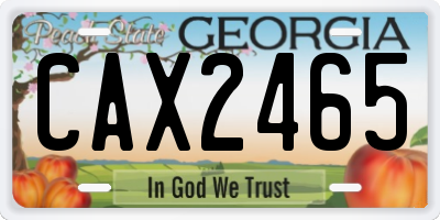 GA license plate CAX2465