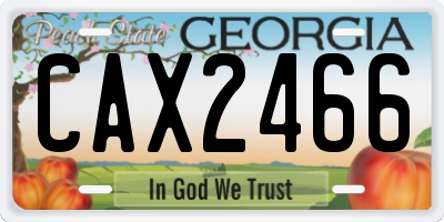 GA license plate CAX2466