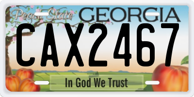 GA license plate CAX2467