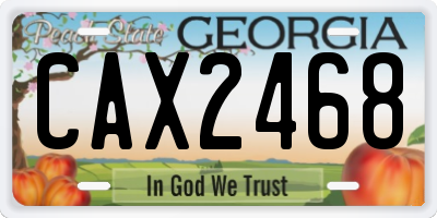 GA license plate CAX2468