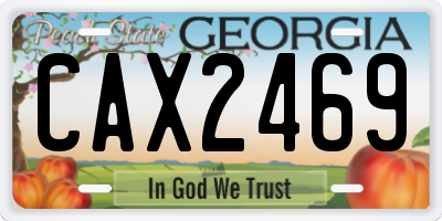 GA license plate CAX2469