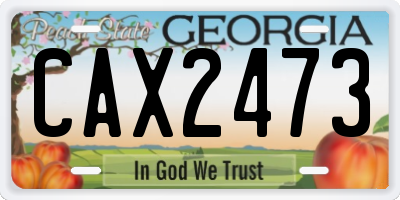 GA license plate CAX2473