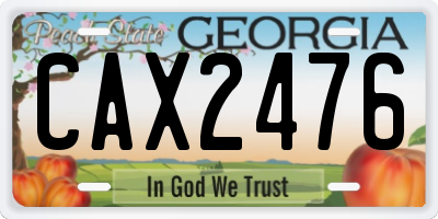 GA license plate CAX2476