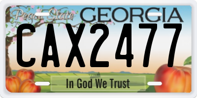 GA license plate CAX2477