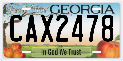 GA license plate CAX2478