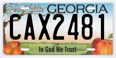 GA license plate CAX2481