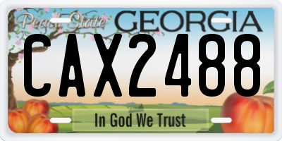 GA license plate CAX2488