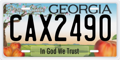 GA license plate CAX2490