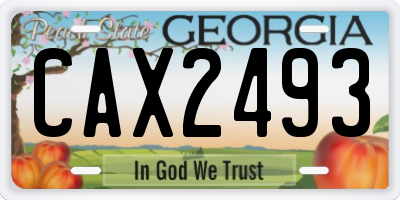 GA license plate CAX2493