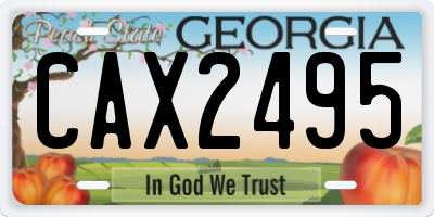 GA license plate CAX2495