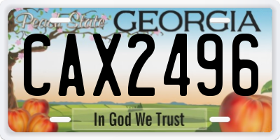 GA license plate CAX2496