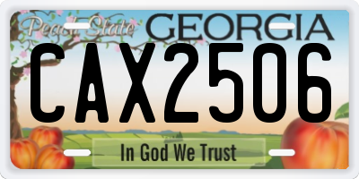 GA license plate CAX2506