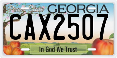 GA license plate CAX2507