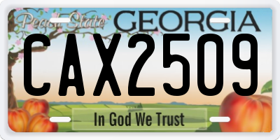 GA license plate CAX2509