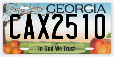 GA license plate CAX2510