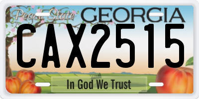 GA license plate CAX2515