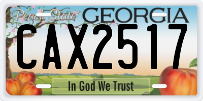 GA license plate CAX2517