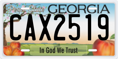 GA license plate CAX2519